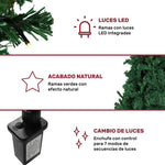 Arbol Navidad Verde 190 Cm Frondoso Luces Led 736 Ramas
