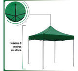 Carpa Toldo 3x3 Reforzado Plegable Impermeable Jardin Carpa Verde