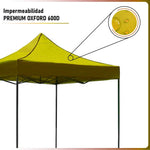 Carpa Toldo 3x3 Reforzado Plegable Impermeable Jardin Carpa Amarillo