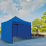 Carpa Toldo 3x3 Mts Plegable Lona Impermeable Con Paredes Azul