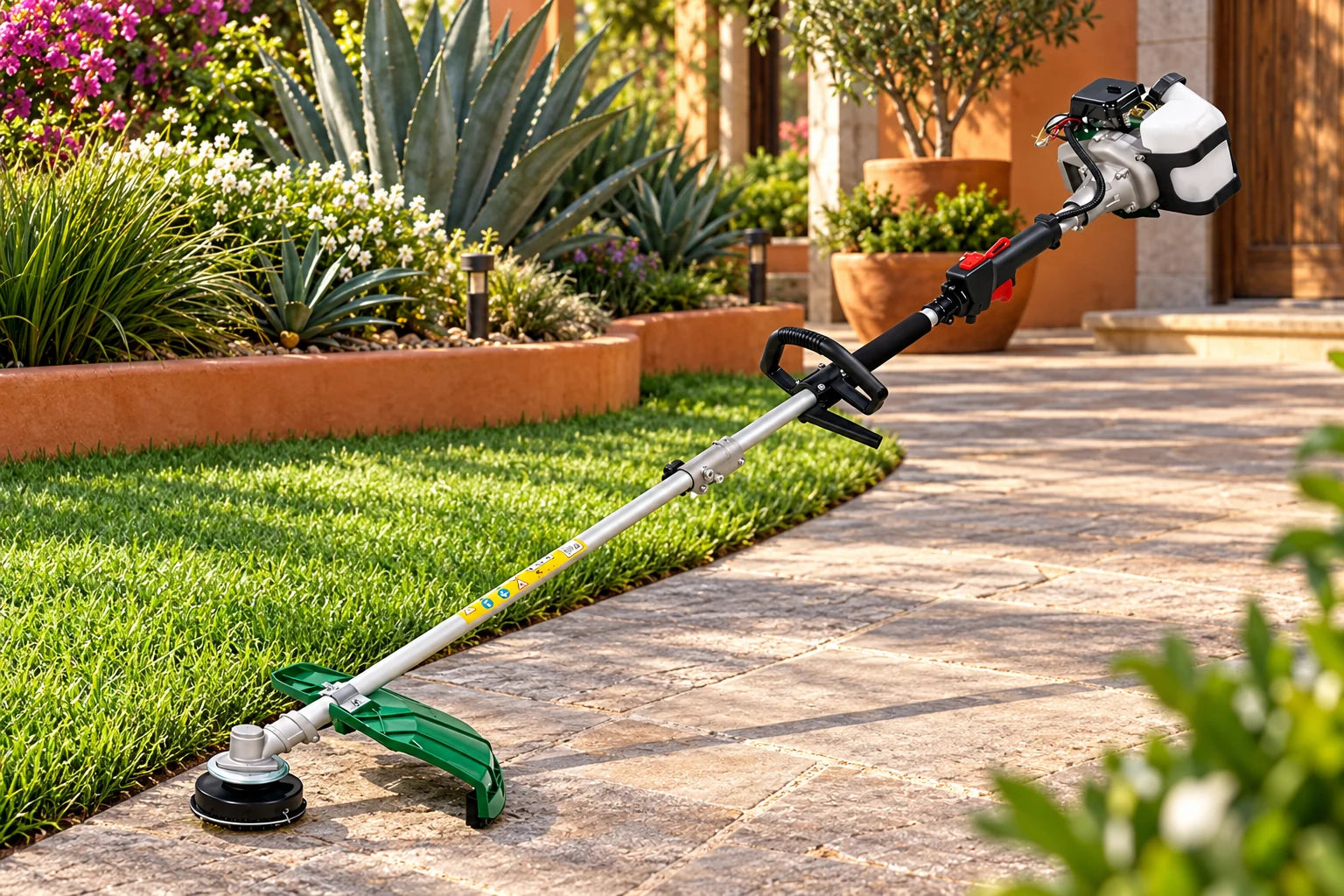 Preparación y cuidado de un jardín con una herramienta Jardimex