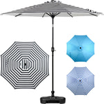 Sombrilla Jardin Exterior Playa 2.70m 45° Inclinacion Color Negro Rayado