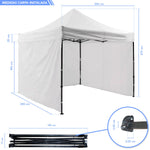 Carpa Toldo 3x3 Mts Plegable Lona Impermeable Con Paredes Blanca