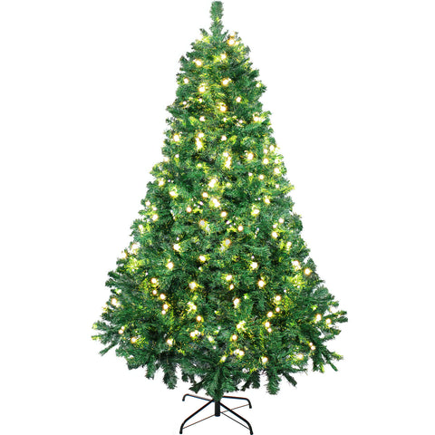 Arbol Navidad Verde Frondoso 2.20 Cm Luces Led 1104 Ramas