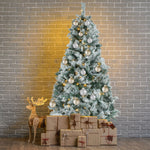 Arbol Navidad Nevado 180 Cm Luces Led Frondoso 600 Ramas