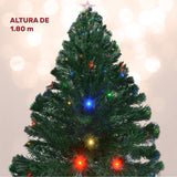 Arbol Navidad Led Fibra Optica 180 Cm 200 Ramas + Estrella