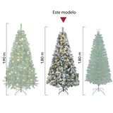 Arbol Navidad Nevado 180 Cm Luces Led Frondoso 600 Ramas