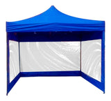 Carpa 3x3 Toldo con Paredes Transparentes Plegable Carpa Azul